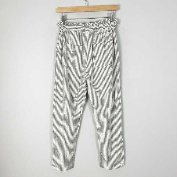 Emerson Fry Paris Pants Green Juniper Stripe 100% Linen Size Medium Women's - Picture 4 of 5